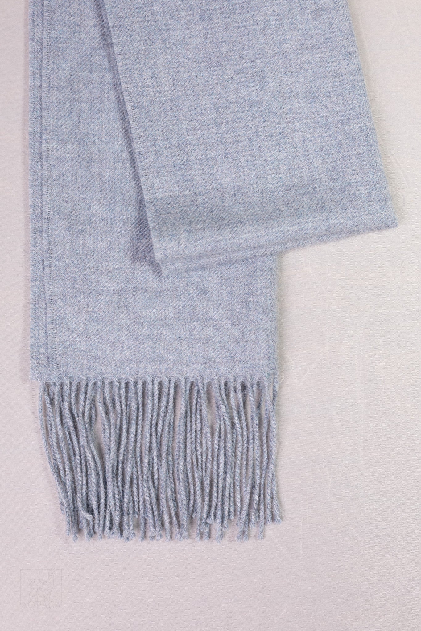 Soft Blue Alpaca Wool Scarf – Warm, Lightweight, and Sustainable