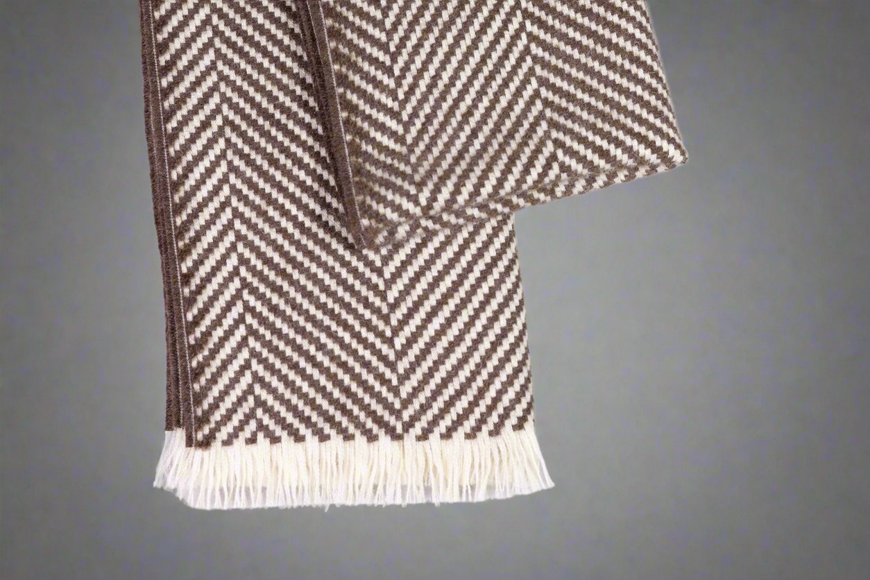 Alpaca Wool Scarf – Chevron Design