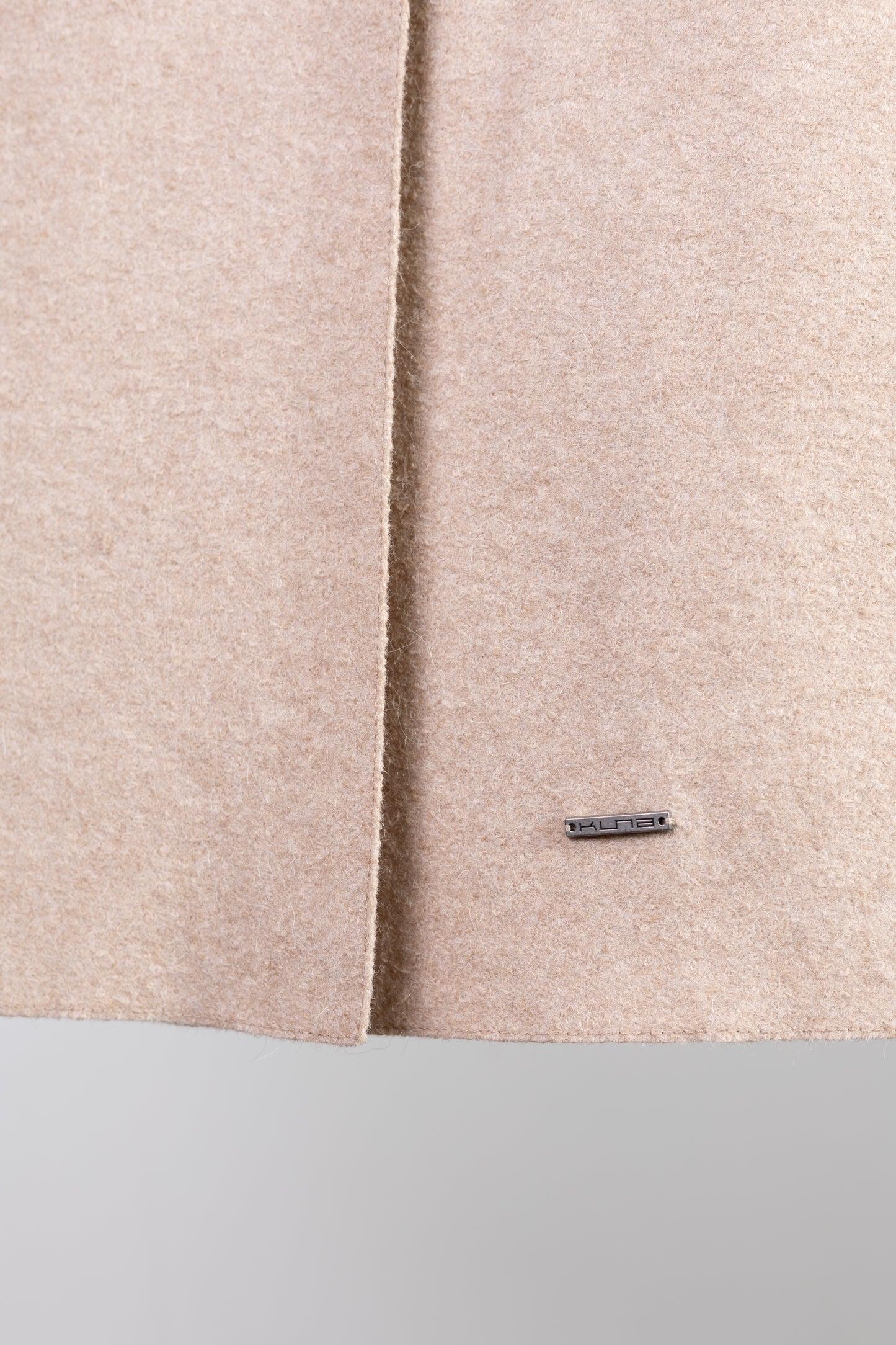 Beige Alpaca Wool Coat with Elegant Wide Collar – Sustainable Luxury Outerwear