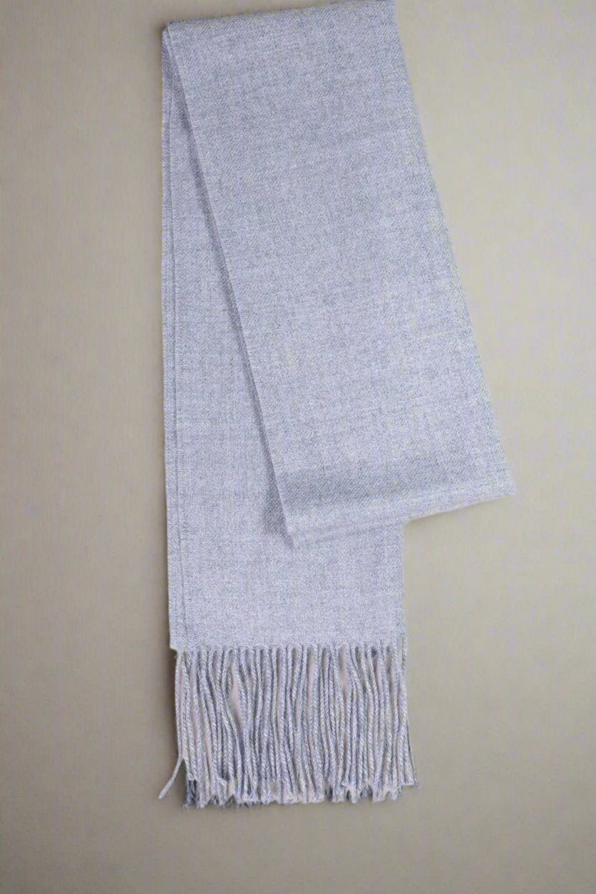 Soft Blue Alpaca Wool Scarf – Warm, Lightweight,  and Sustainable