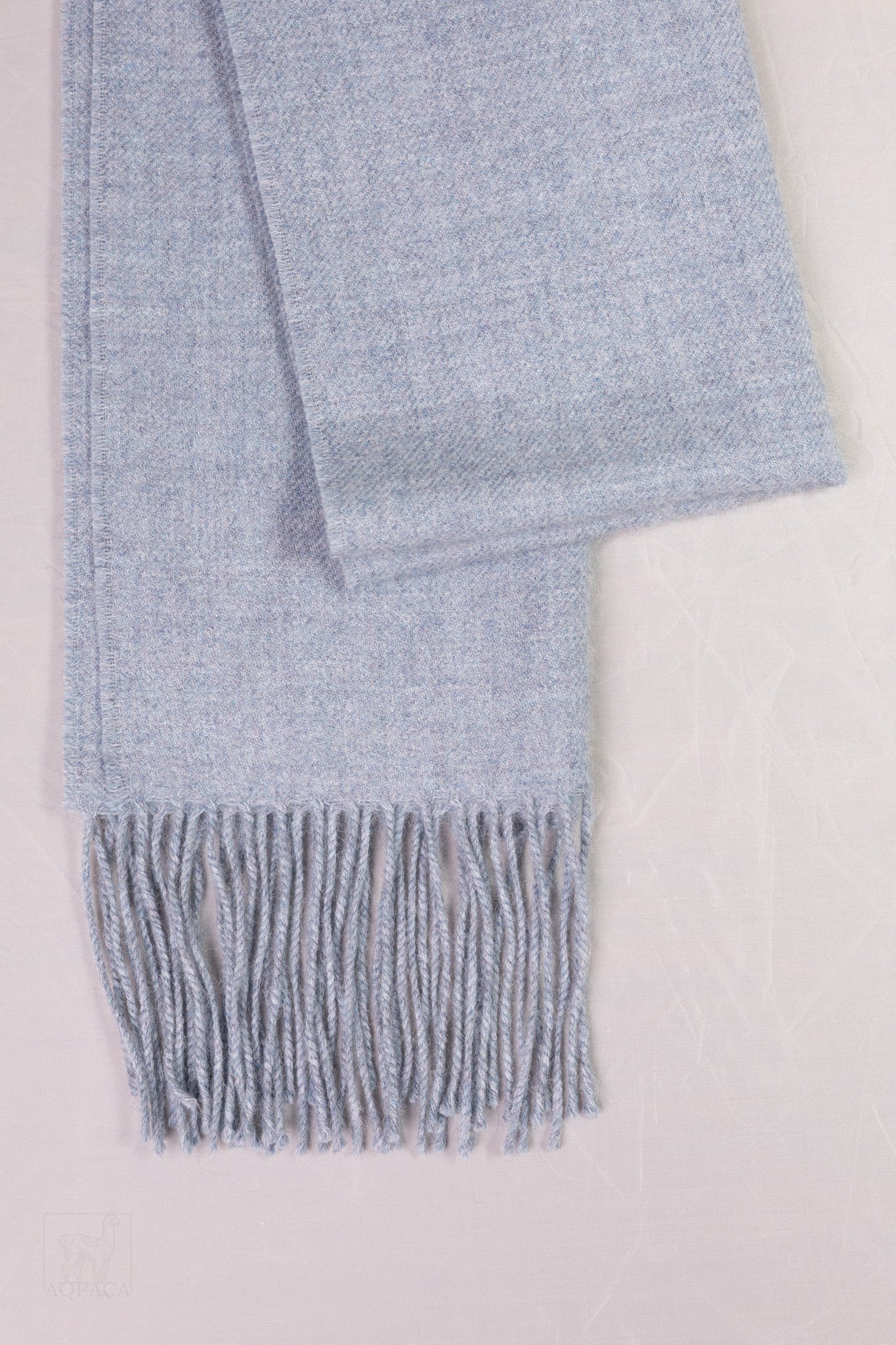 Soft Blue Alpaca Wool Scarf – Warm, Lightweight,  and Sustainable