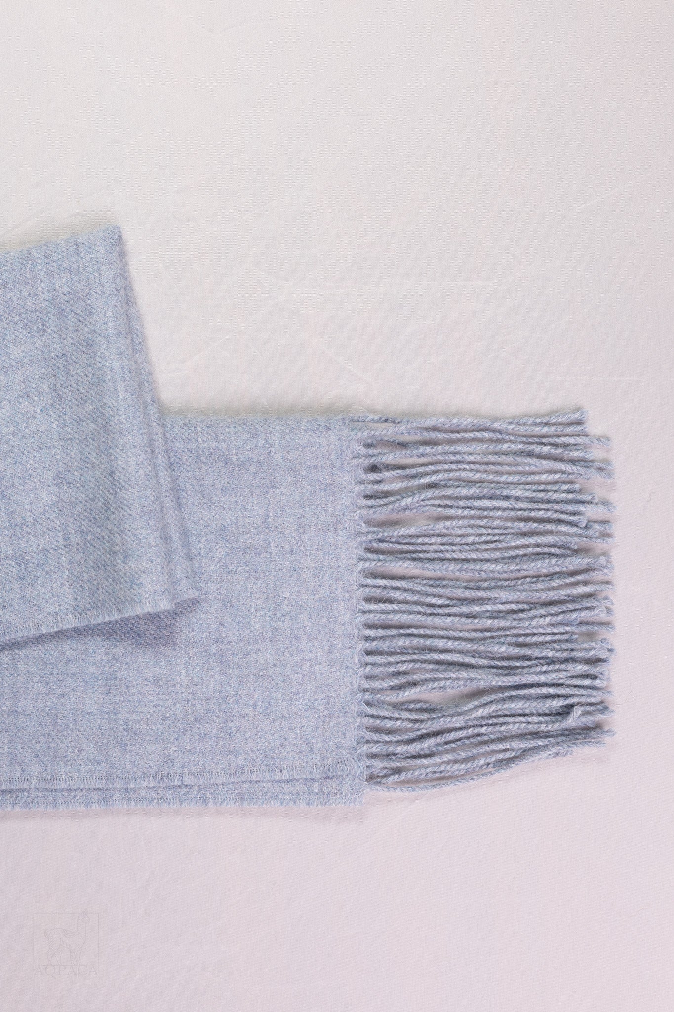 Soft Blue Alpaca Wool Scarf – Warm, Lightweight,  and Sustainable