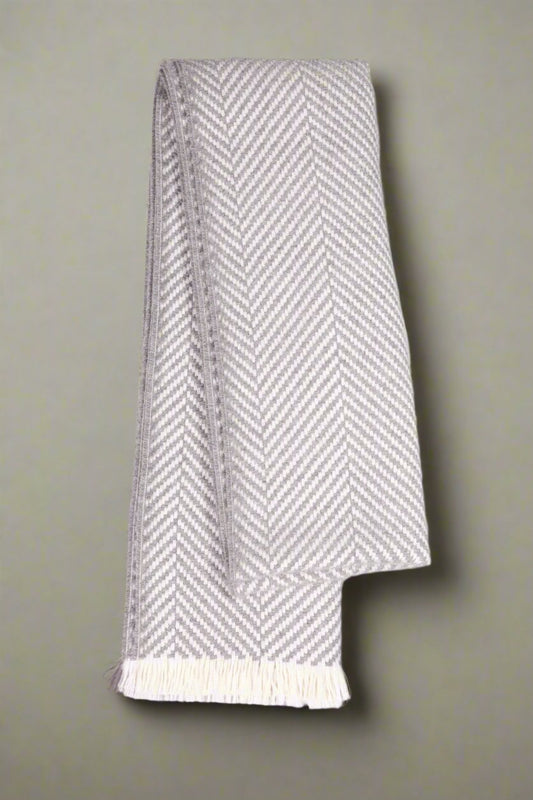 Handwoven Alpaca Wool Scarf – Chevron Design