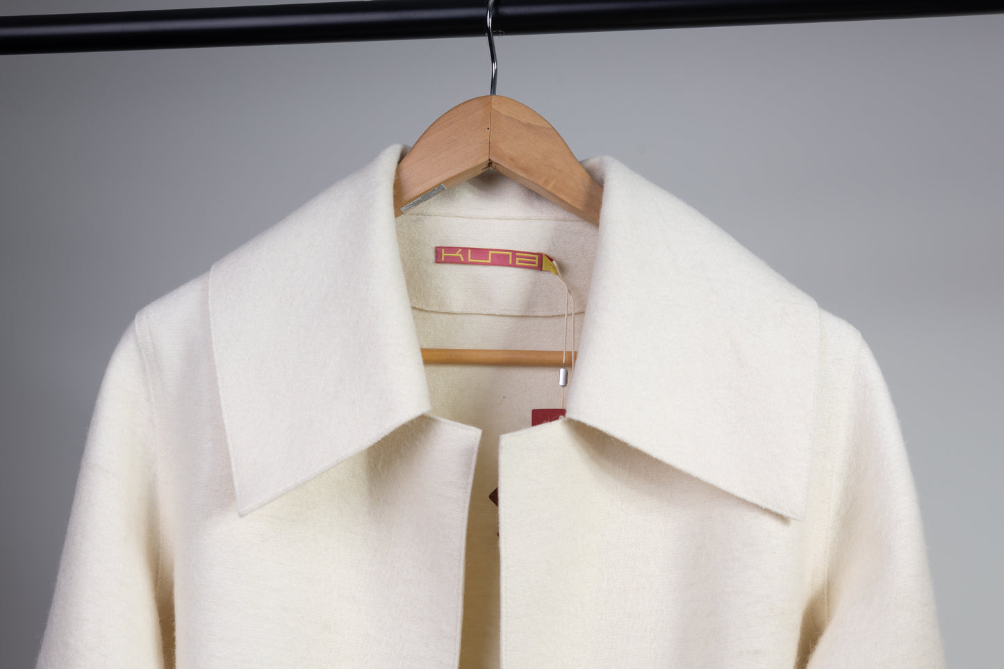 Refined Women Alpaca Wool Coat – Ivory Color Felted Outerwear, Sustainable & Elegant Design