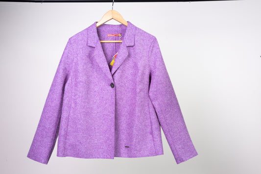 Elegant Handmade Alpaca Wool Blazer – Vibrant Lilac, Sustainable Luxury Outerwear