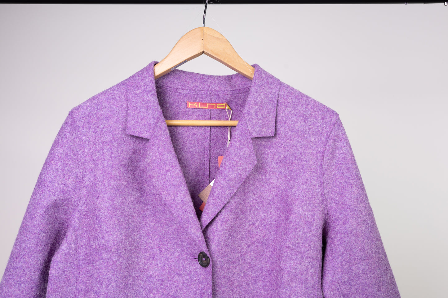 Elegant Handmade Alpaca Wool Blazer – Vibrant Lilac, Sustainable Luxury Outerwear