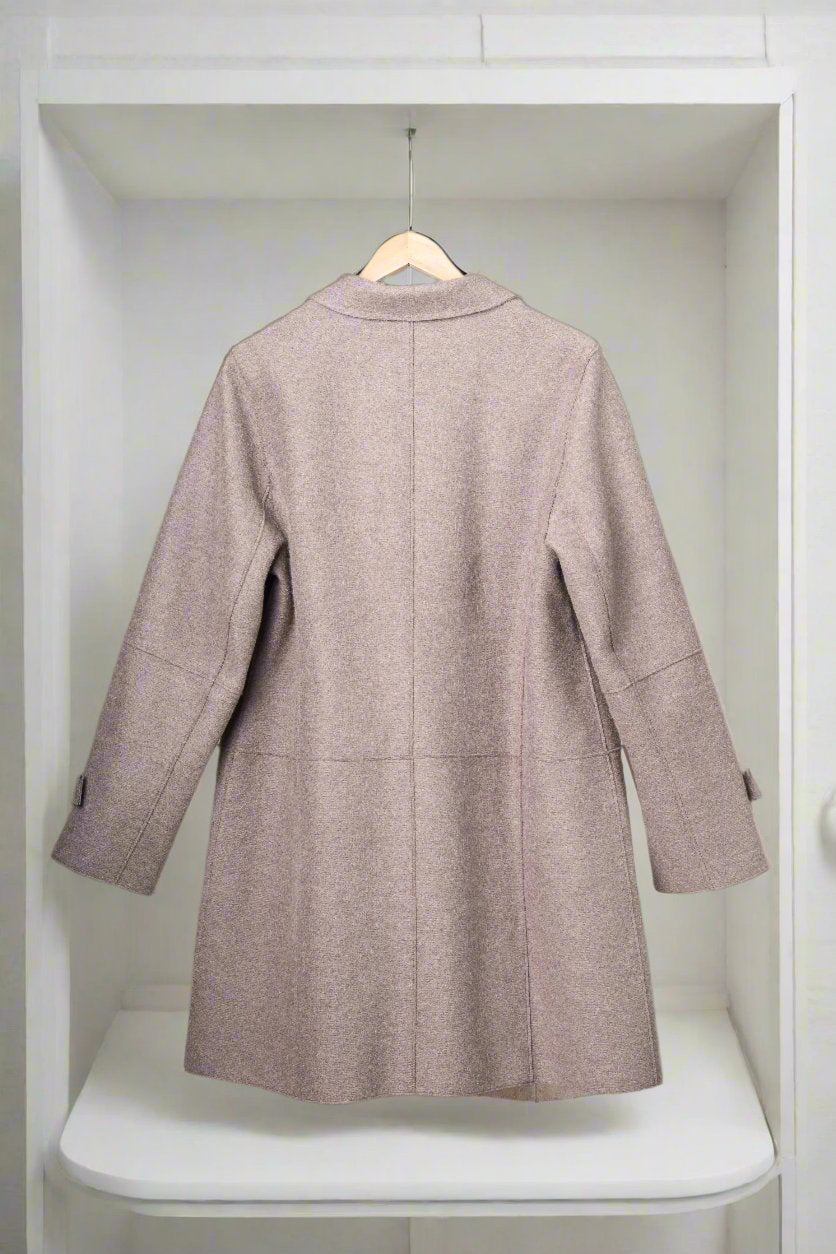 Sustainable Alpaca Wool Coat for Women – Elegant Beige Long Jacket