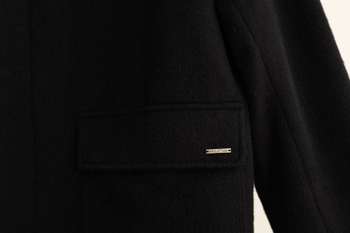 Men's Premium Alpaca Wool Coat - Black Button-Up Outerwear