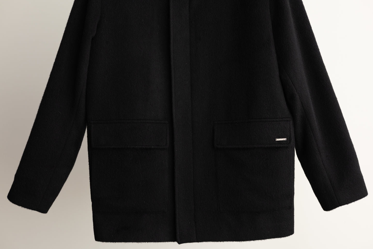 Men's Premium Alpaca Wool Coat - Black Button-Up Outerwear