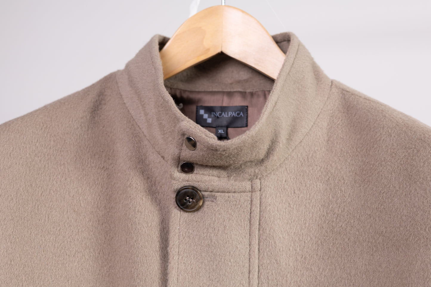 Men's Premium Alpaca Wool Coat - Classic Beige Button-Up Outerwear