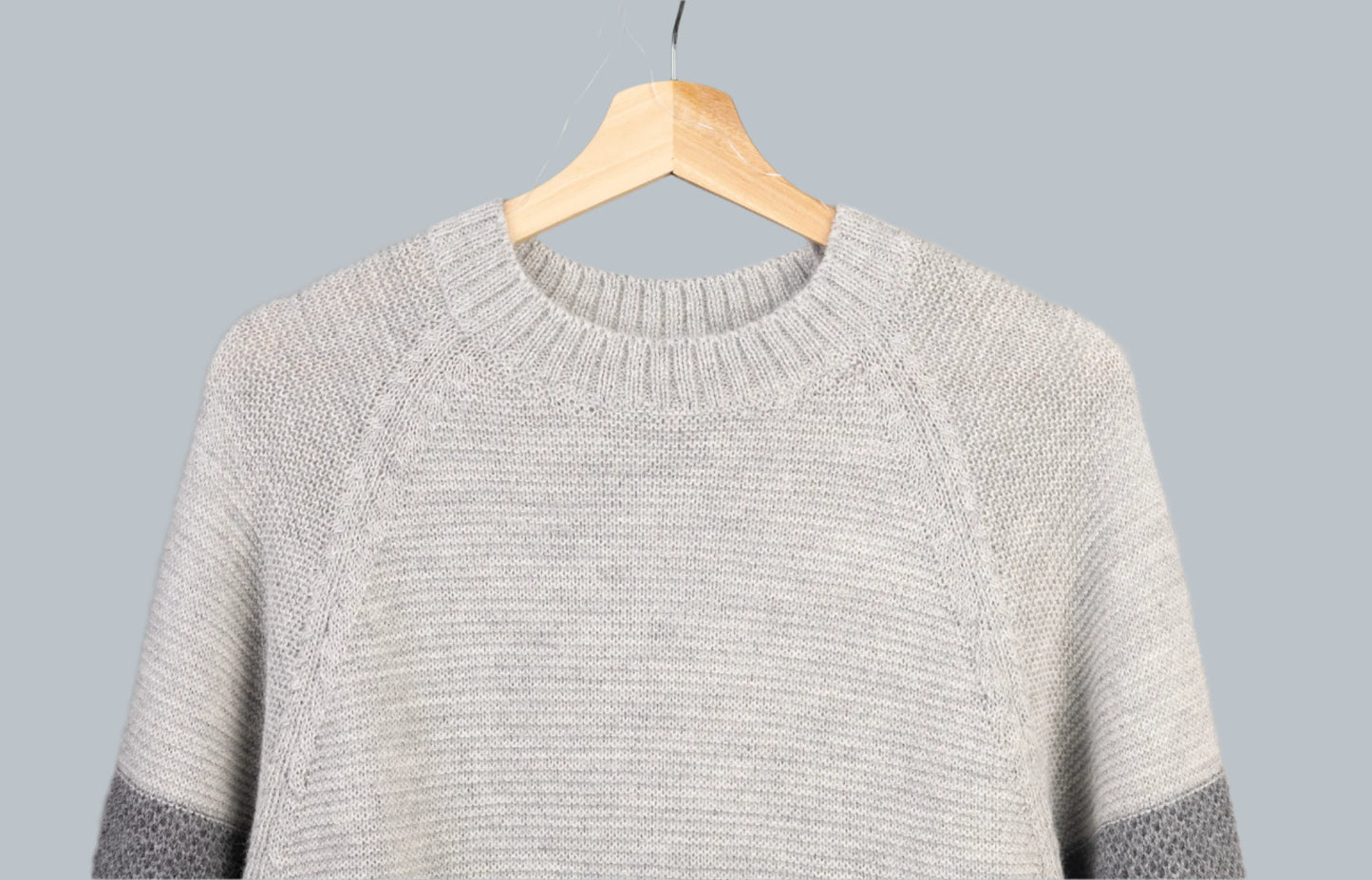 Modern Colorblock 100% Baby Alpaca Wool Sweater – Shades of Gray